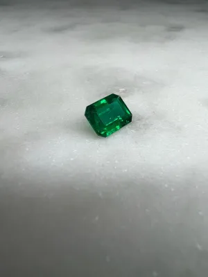 1.14 CARAT EMERALD CUT NATURAL VIVID GREEN EMERALD LOOSE GEMSTONE. 1.14 CT VIVID GREEN ZAMBIA BY MIKE NEKTA NYC