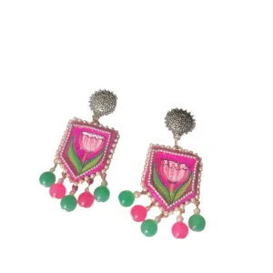 Acacia Handpainted Pink(Earrings)