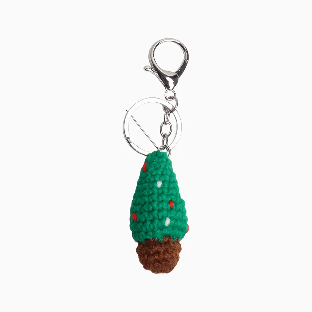 Christmas Tree Crochet Keychain