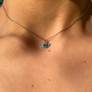 Enamel Evil Eye Necklace
