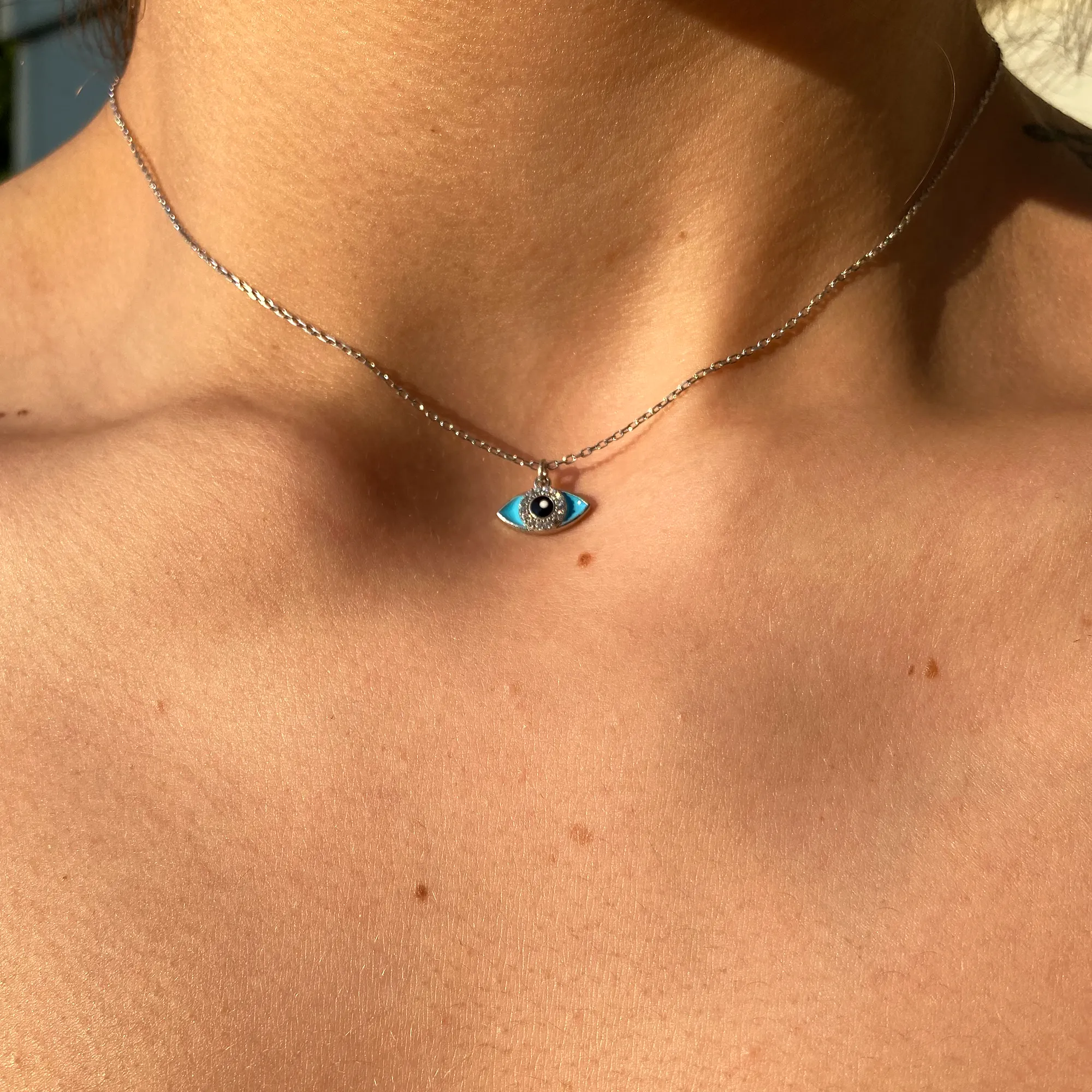 Enamel Evil Eye Necklace