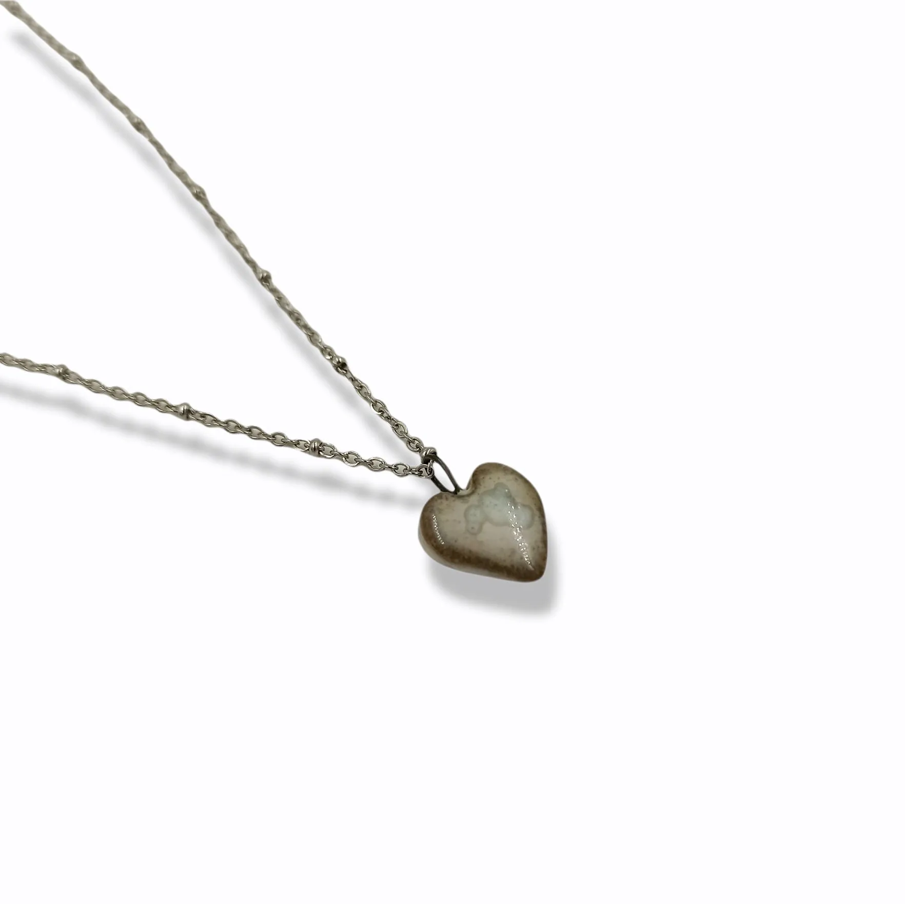 Heart Porcelain Pendant in Earth tones