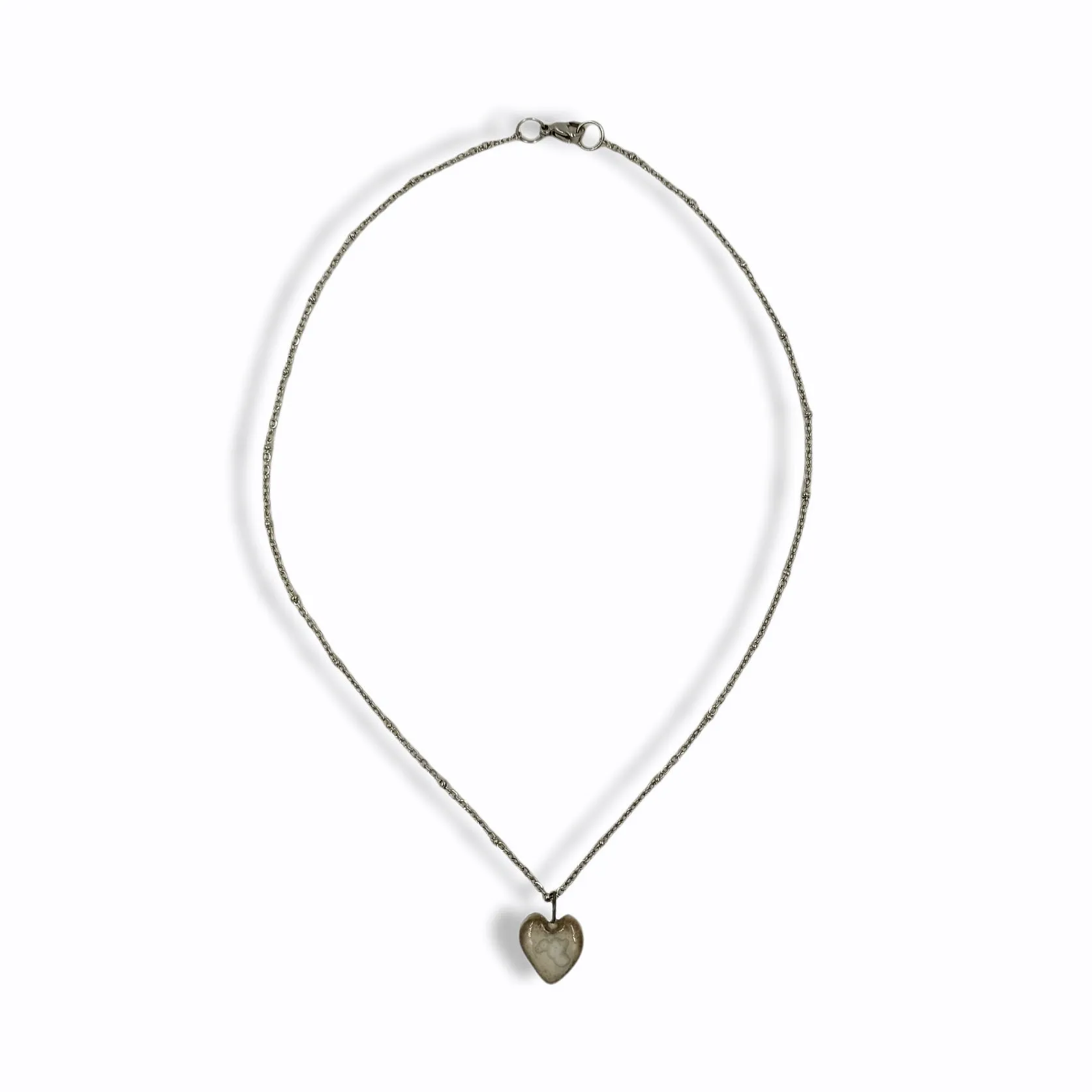 Heart Porcelain Pendant in Earth tones