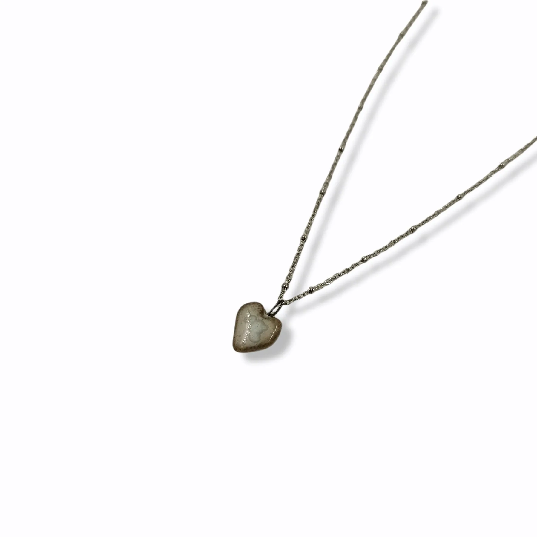 Heart Porcelain Pendant in Earth tones