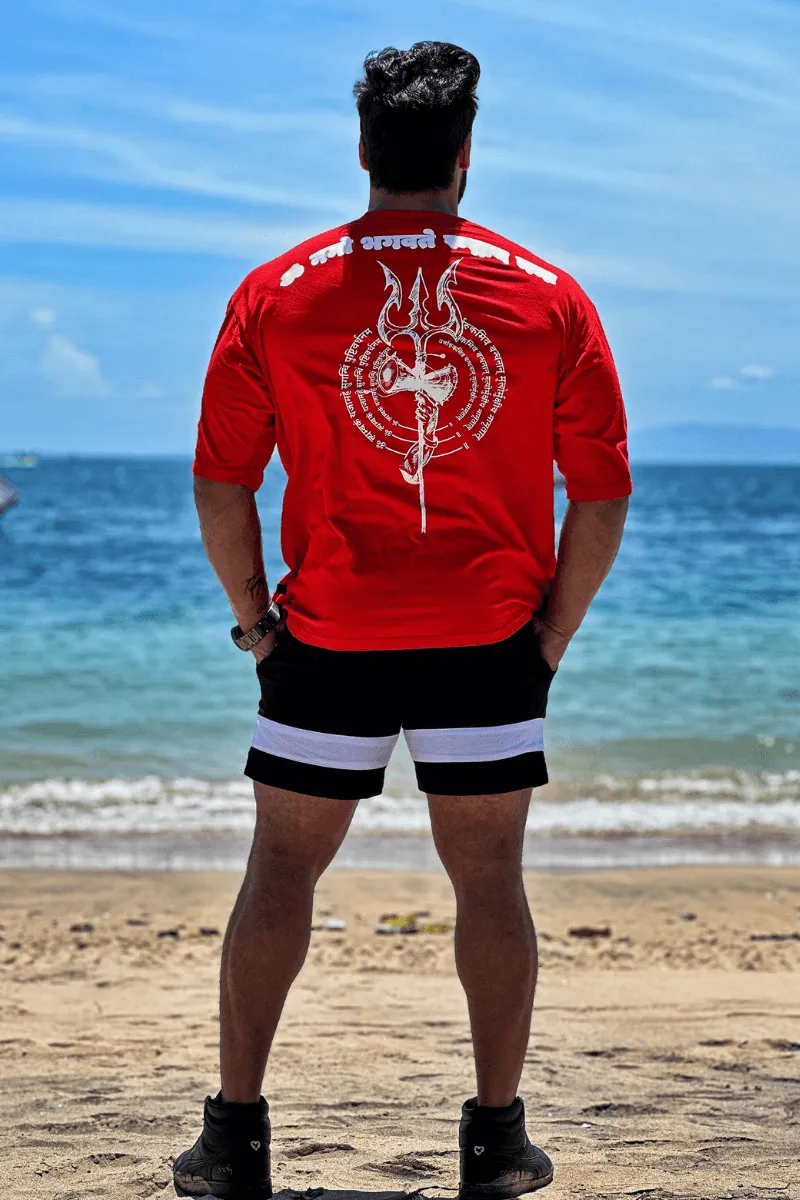 Lord SHIVA Immortal Oversized T-shirt (RED)