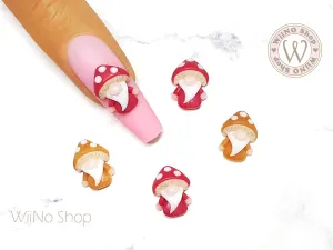 Mushroom Hat Gnome 3D Handmade Nail Art Charm - 2 pcs