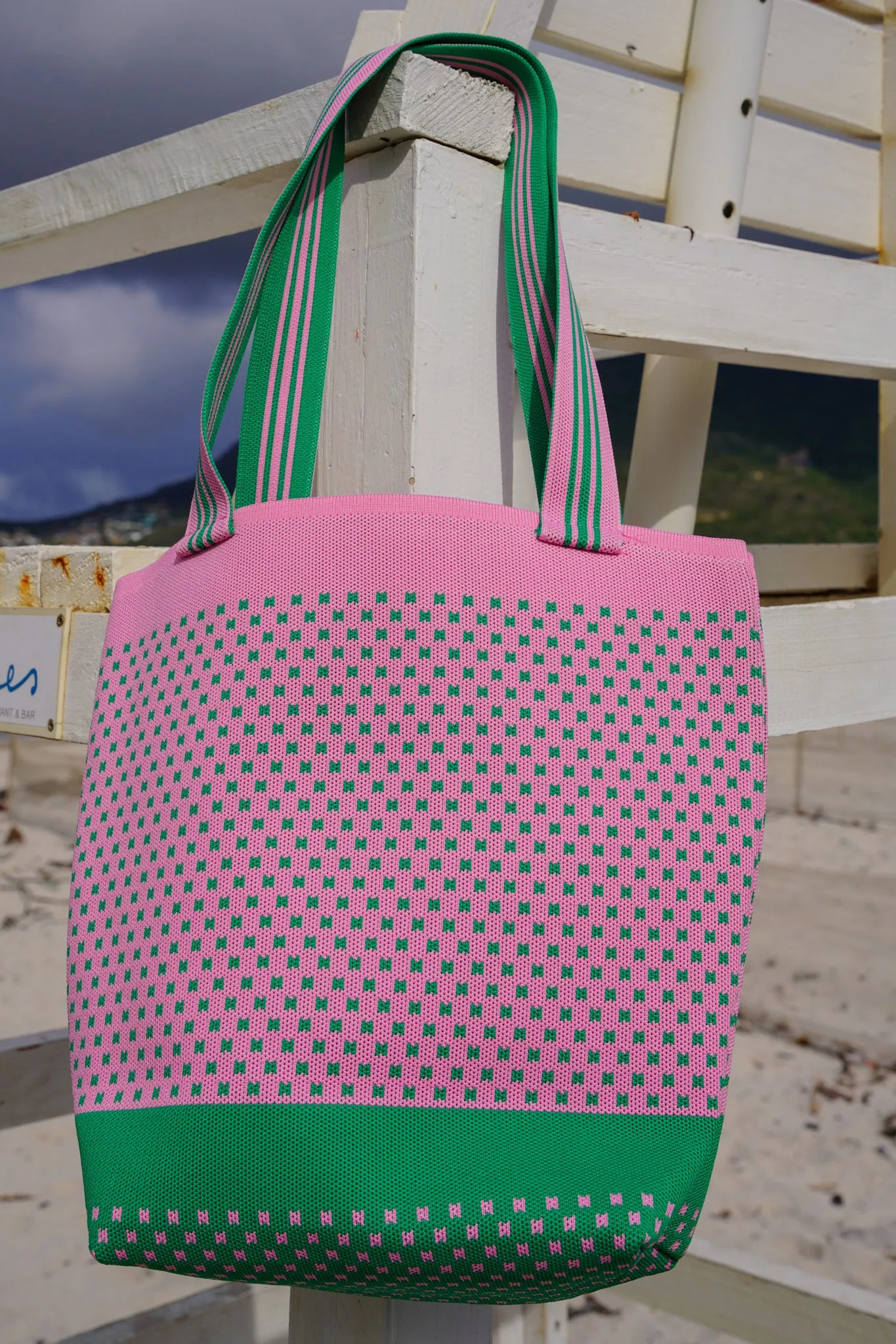 Pink & Green Patterned Tote