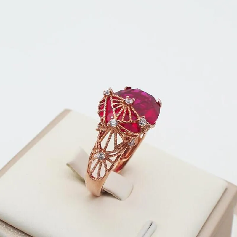 Rose Gold Luxury Ruby Ring