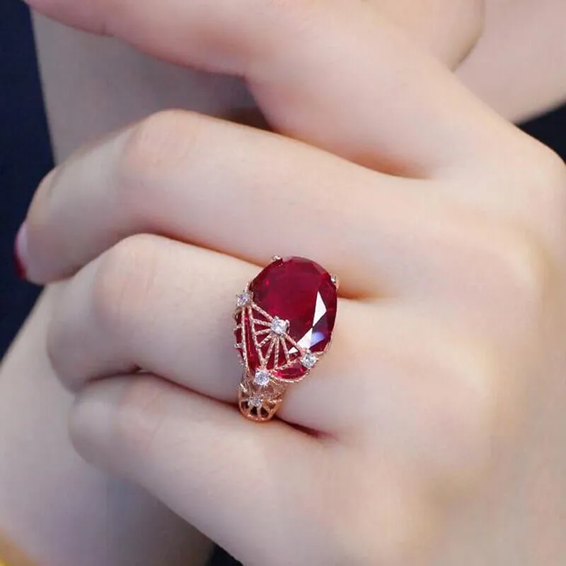 Rose Gold Luxury Ruby Ring