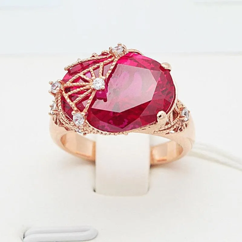Rose Gold Luxury Ruby Ring