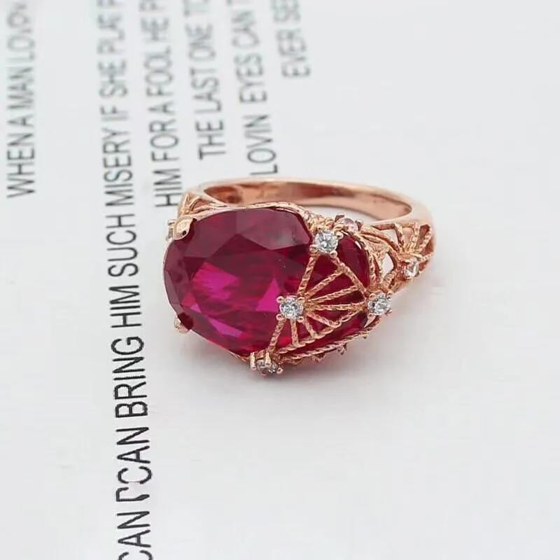 Rose Gold Luxury Ruby Ring