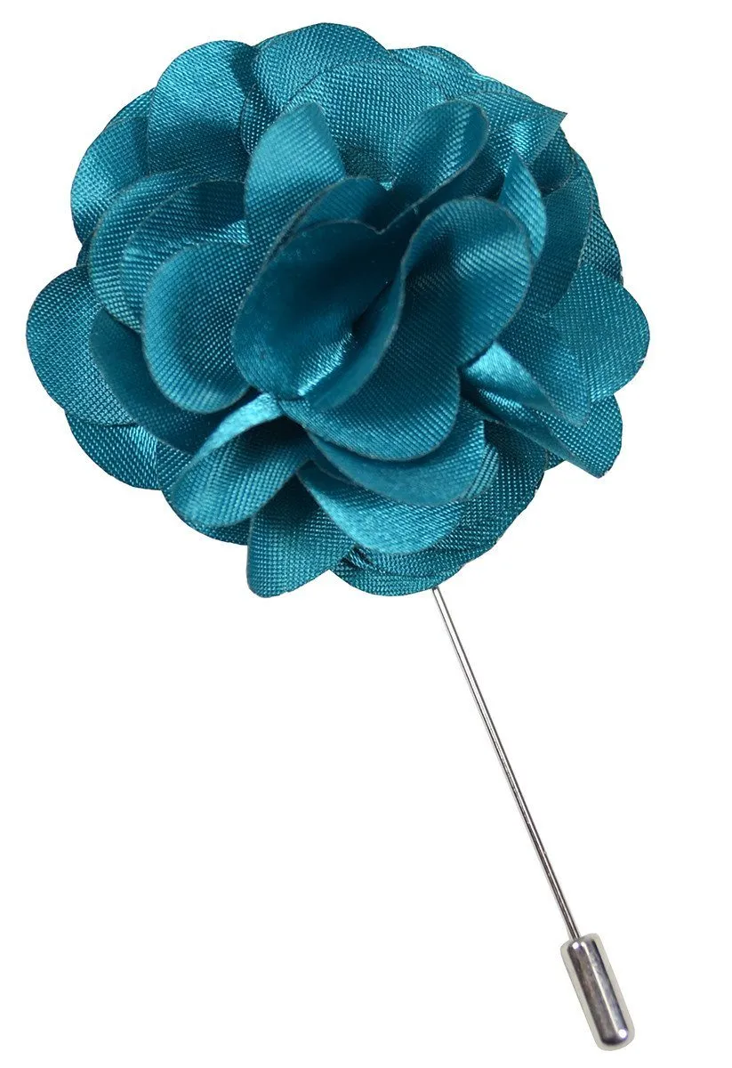 Solid Turquoise Lapel Flower