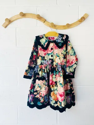 Vintage Floral   Velvet Dress, 6 years
