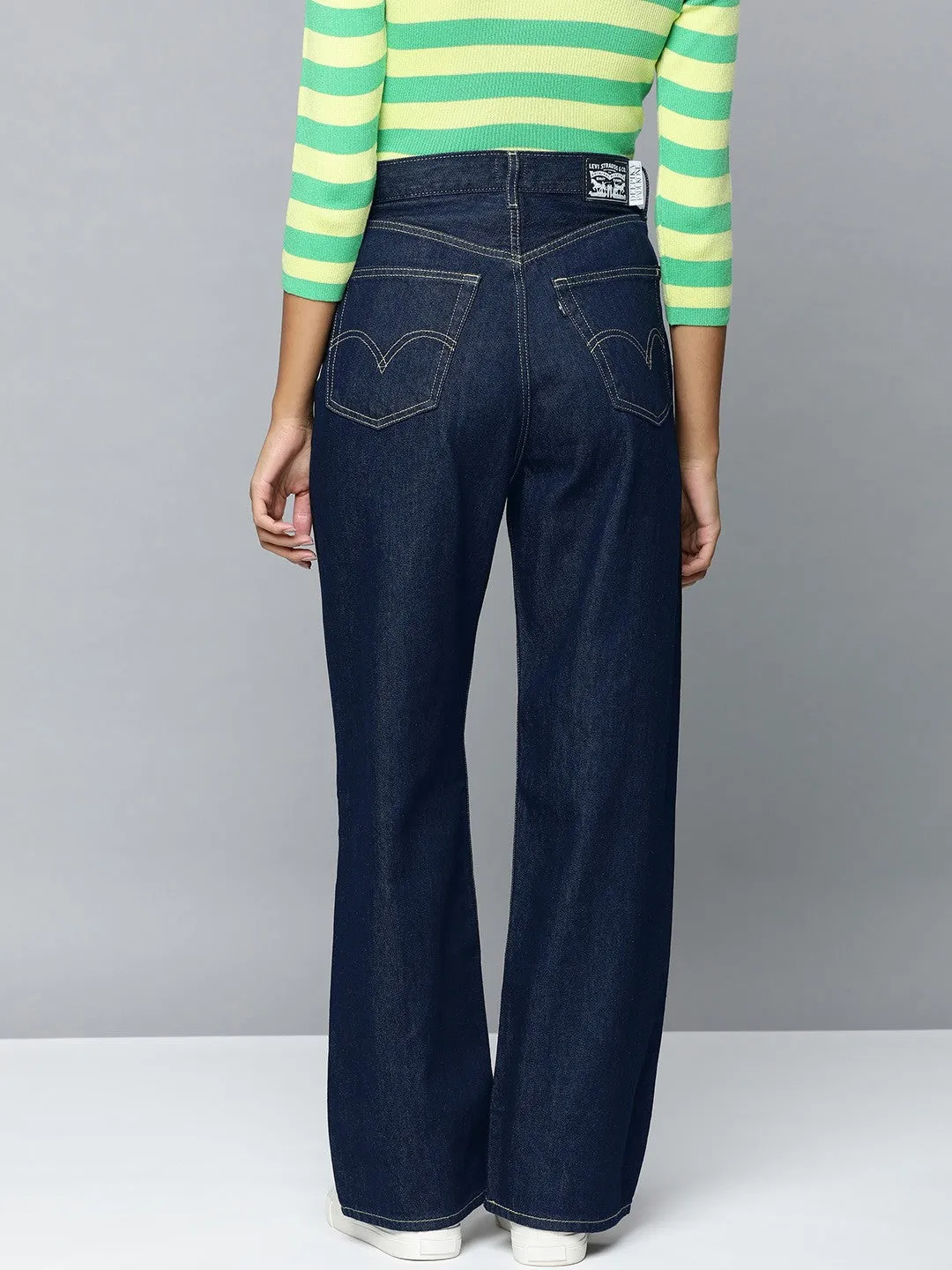 Women's Navy Blue Loose Fit Mid Rise Jeans